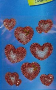 Naklejki brokatowe Z Design Creative Serca czerwone