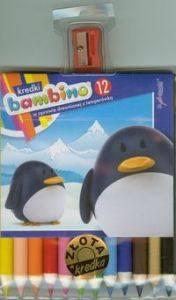 Kredki Bambino drewniane 12 kolorów z temperówką