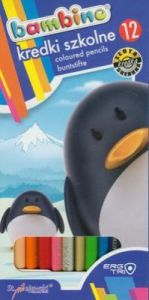 Kredki szkolne Bambino drewniane trójkątne 12 kolorów