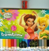 Kredki Bambino drewniane 18 kolorów z temperówką Disney Wróżki