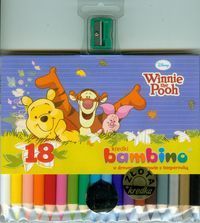 Kredki Bambino drewniane 18 kolorów z temperówką Kubuś Puchatek