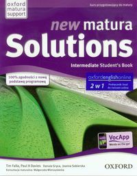 New Matura Solutions Intermediate Student's Book + broszura + online Zakres podstawowy i rozsze