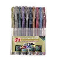 Długopisy żelowe metaliczne 10 sztuk