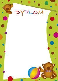 Dyplomy dziecięce Miś z piłką