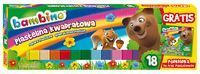Plastelina 18 kolorów kwadratowa Bambino