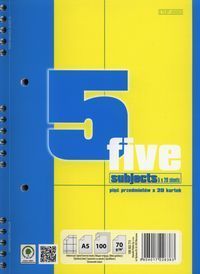 Kołozeszyt A5 Top-2000 w kratkę 100 kartek Pięć przedmiotów