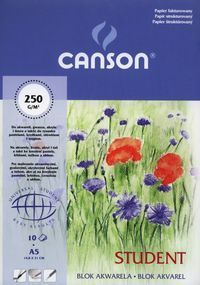 Blok akwarela A5 Canson papier fakturowany 10 kartek Student